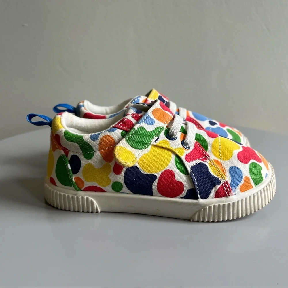 Vibrant multicolor toddler sneakers. Blue red green yellow. Size 6 - Picture 4 of 6